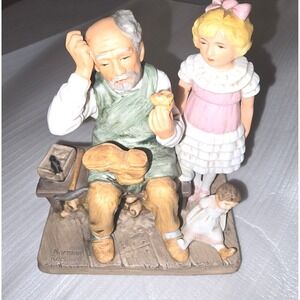 Norman Rockwell "The Cobbler" Figurine‎ 1981 Collectible Made in Japan